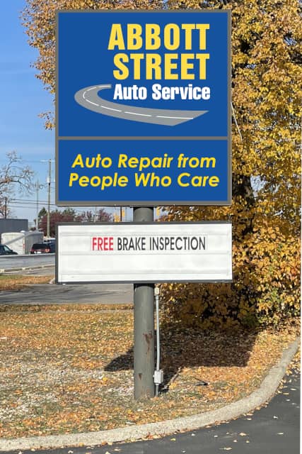 Abbott Street Auto Service in Ann Arbor MI road sign